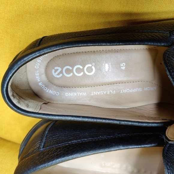 Ecco Driving Loafer Black Pebbled Leather Slip On Casual Men's Shoes Sz 11-11.5 - Picture 8 of 10